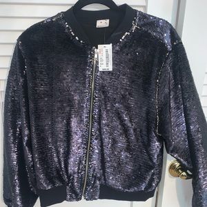 Sequin Bomber, size M, New with tags